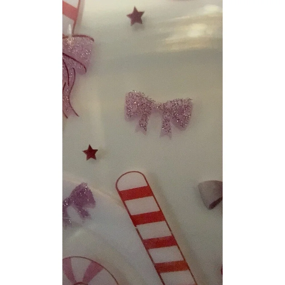 Pink Sky Iphone 16 Pro Max Christmas Candy Cane Sparkle Bow Theme Phone Case New